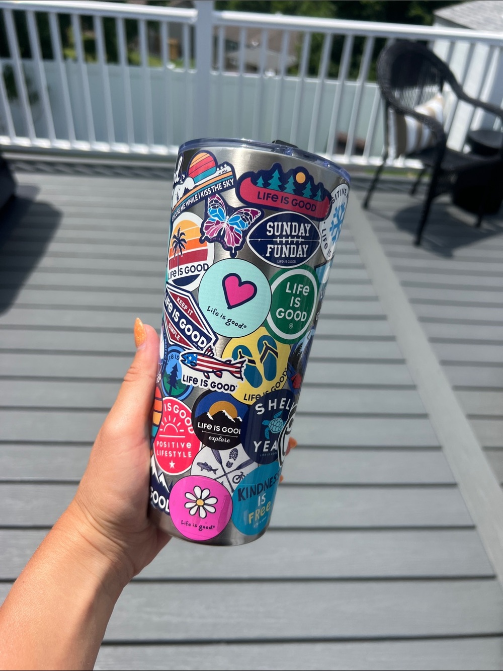 Life Is Good Colorful Sticker Tumbler